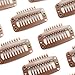 Dofash 30Pcs 9-Teeth 3.2Cm/1.26″ Snap-Comb Wig Clips With Rubber For Hair Extension With Delicate Box For Girls (Light Brown)thumb 3