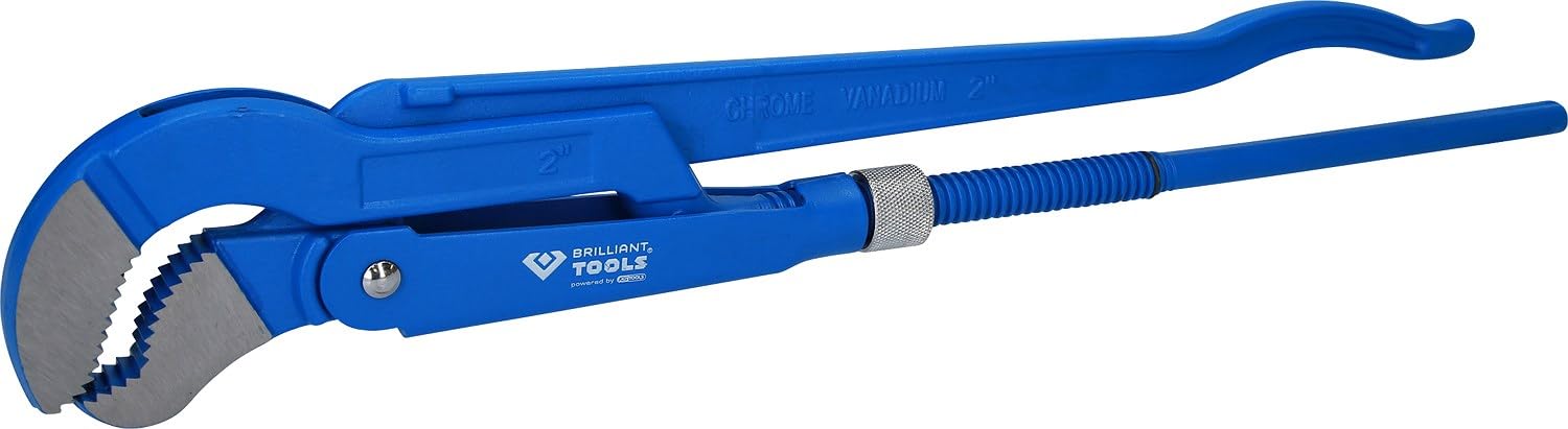 BRILLIANT TOOLS BT067120 Corner Pipe Wrench 2 Inch 45° Angled [Powered by KS Tools]