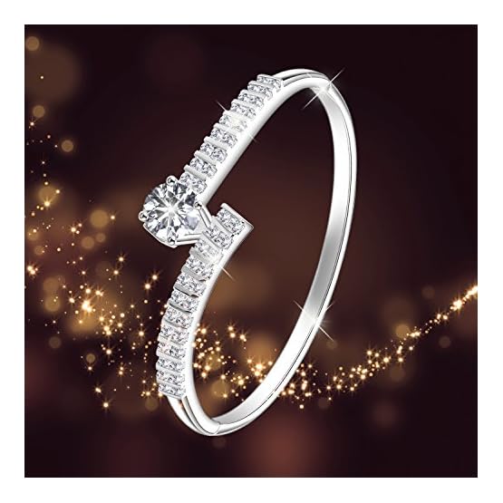 Menton-Ezil-Love-Encounter-Swarovski-Crystals-Bangle-Bracelets-White-Gold-Plated-Adjustable-Hinged-Jewelry Menton-Ezil-Love-Encounter-Swarovski-Crystals-Bangle-Bracelets-White-Gold-Plated-Adjustable-Hinged-Jewelry
