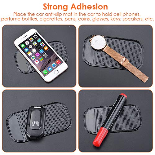 Qoosea Anti-Slip Car Dash Pad [3 Pack], Heat Resistant Non-Slip Slide Sticky Gel Pads Dashboard Radar Detector Grip Mount Holder Mat for Cell Phones Speakers Sunglasses Perfume - Thumbnail 2
