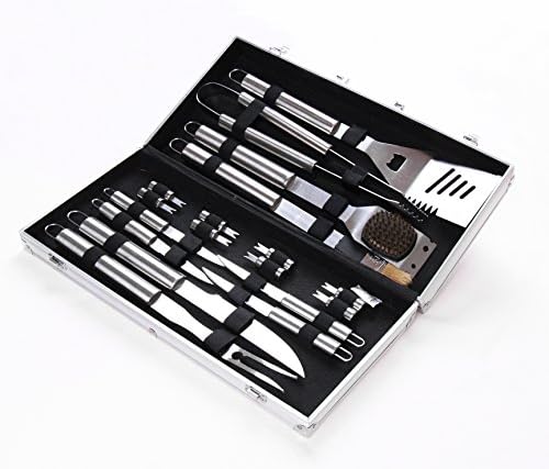 Grill tool set Barbecue Tool set BBQ tool set with 18-piece Stainless Steel Grill Utensils with Aluminum Storage Case