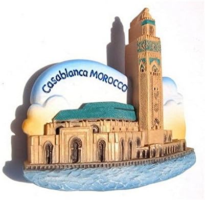 Hassan II Mosque Casablanca MOROCCO Souvenir Fridge Magnet Toy Set 3D Resin Collection