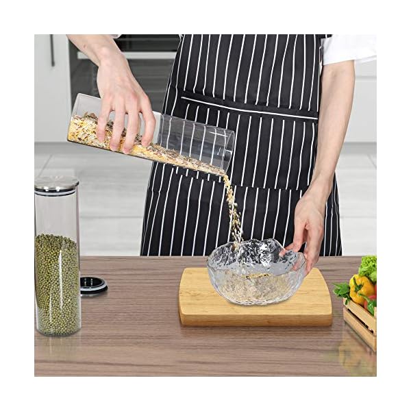 Glass-Jars-Embedo-Glass-Storage-Jars-1400-ml-Airtight-Food-Jars-Set-of-3-Food-Canisters-Kitchen-Canisters-for-Spaghetti-Flour-Coffee-Sugar-Pasta-Glass-Food-Storage-Containers-Set Glass Jars, Embedo Glass Storage Jars 1400 ml Airtight Food Jars Set of 3 Food Canisters Kitchen Canisters for Spaghetti, Flour, Coffee, Sugar, Pasta, Glass Food Storage Containers Set…