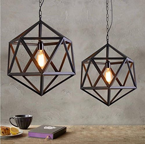 Industrial Vintage Pendant Light Sepia minimalist restaurant loft bar lamps Nordic Industrial personality creative six is in the iron Chandelier Ceiling Lighting Pendant Lamp E27 Base , rust color should be 55CM [Energy Class A+++]