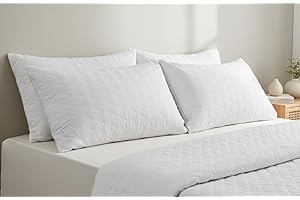 Dantelux Quilted Pillow Protectors 4 Pack Soft Breathable Zippered Pillow Covers, Hypoallergenic Cooling Pillow Protector Sta