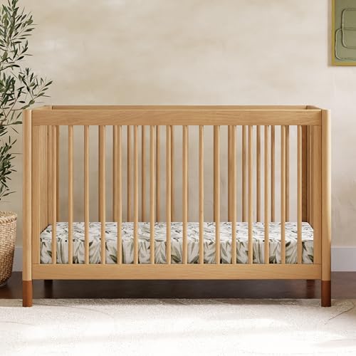 Babyletto Gelato 4-in-1 Convertible Crib with Toddler Bed Conversion in Honey w…