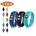 KingAcc Garmin Vivofit 4 Bands, Silicone Replacement Band for Garmin Vivofit 4, with Secure Metal Watch Clasp Buckle Wristband Strap Women Men (3-Pack, Black&DarkBlue&Lakeblue, Small)