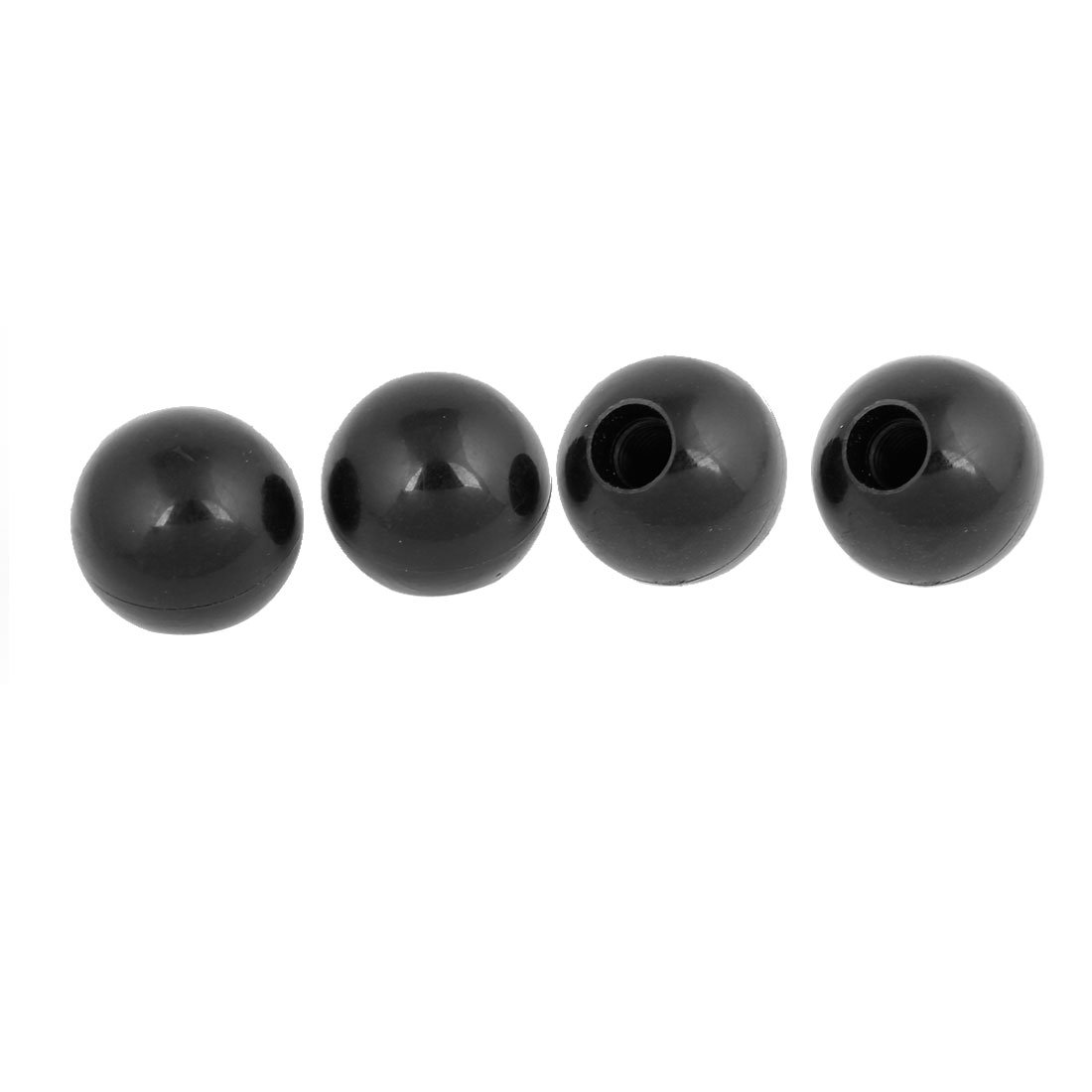 Sourcingmap 4 Pcs M10 x 32mm Threaded Mounted 32mm Dia Ball Lever Knobs Black