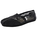 TOMS Women's Classics, Crochet, Black Morocco, US Size 8