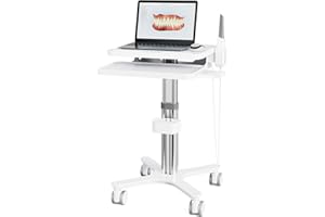 Medical Trolley Cart with Laptop Tray and Oral Scanner Holder, Dental Clinic Cart on Wheels for Hospital Beauty Salons (MTO-3