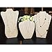 MOOCA 6 Pieces Deluxe Linen Covered MDF Wood with Cardboard Easel Necklace Display, Jewelry Stand Display Necklace Display for Craft Shows, 8 1/4
