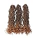 Eerya 3 Packs Goddess Locs Crochet Hair 18 Inch Curly Faux Locs Crochet Braiding Hair Extensions for Black Women Synthetic Pre-looped Wavy Goddess Faux Locs Crochet Hair (3Packs/Lot, 1B/27#)
