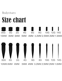 Bodystars - Juego de dilatadores para orejas (36 unidades, acero inoxidable, ideal para metal pesado, punk rock, tatuaje,  e o uso diario)