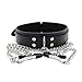 SM Bondage Under Bed Restraint Kit Sex Toy Leather Choker Collar with Nipple Clamps Chain Nipple Clips Nipple Jewelry Nipple Toys