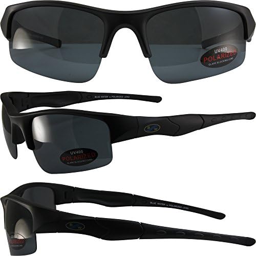 BlueWater Polarized Islander 3 Sunglasses Black Frames Smoke Lenses by Global Vision