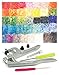 Commercial-Grade KAMsnaps® 37-Color Starter: 370 Sets Size 20 T5 KAM Snaps KAM Pliers Press Plastic Snap-On No-Sew Buttons Fasteners Installation Attach Setter Setting Tool White Black