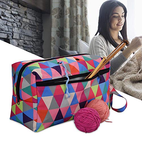 VOVI Tote Organizer Bag for Knitting Projects Yarn Storage Sturdy Portable Premium Tote Crochet Supplies - Thumbnail 2