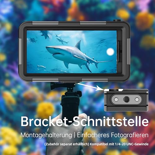Ezanmull Scuba Diving Case for iPhone 17/16/15/14/13/12/11 Pro Max/XR/XS/X and Plus - Professional Protection - 15M - for Snorkeling, Surfing, Photos and Videos - Black