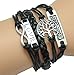 Axiba Women Girl New Useful Cute Nice Fashion Infinity Pearl PU Leather Alloy Charm Bracelet