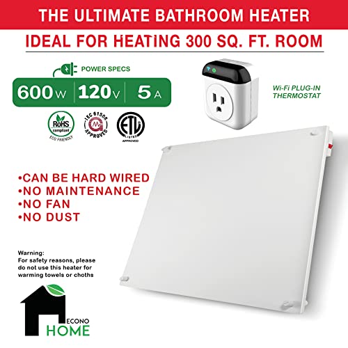 EconoHome Wall Mount Smart Space Heater Panel with Wi-fi