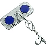 Rectangle Cage Twisted Bike Mirror Chrome, Blue Reflectors