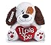 Personalized Valentine's Day Sitting I Love You Puppy with Heart Plush Stuffed Animal Toy for Boys or Girls with Custom Name - 9 Inches