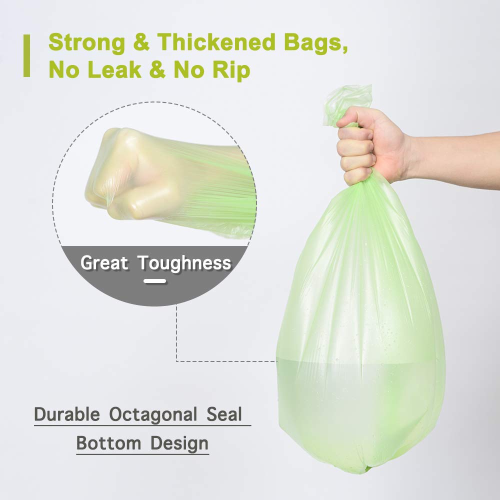 1.2 Gallon Small Garbage Bags Biodegradable 5 Liter Mini Compostable Strong Bathroom Trash Bags