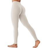 VOYJOY Womens Scrunch Workout Leggings Compression Butt Lifting Mid High Waist 26 Inches Seamless V Back Yoga Pants