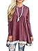 Sanifer Women Lace Long Sleeve Tunic Top Blouse (X-Large, Red)