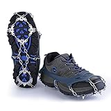 OUTAD Crampons Non-slip Shoes Cover 1 Pair 18 Teeth Claws Stainless Steel Chain Outdoor Ski Ice Snow Hiking Climbing Traction Cleats