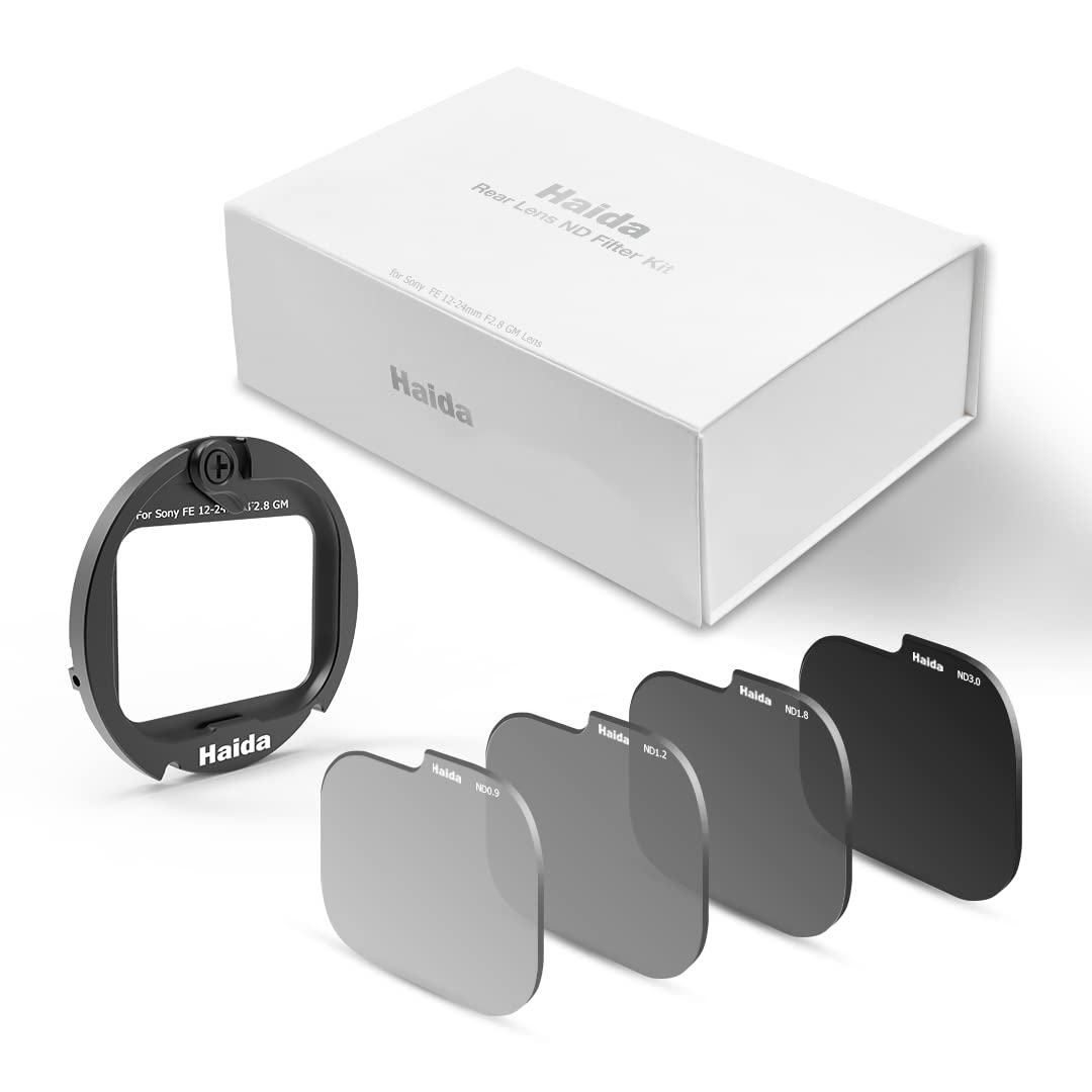Haida Rear Lens ND8 ND16 ND64 ND1000 Filter Kit with Adapter Ring Nano Coating Neutral Density Filter Set for Sony FE 12-24mm F2.8 GM Lens