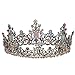 S SNUOY Baroque Crowns for Women Full Round Birthday Tiaras Vintage Rhinestones Queen Crowns for Birthday Party Prom