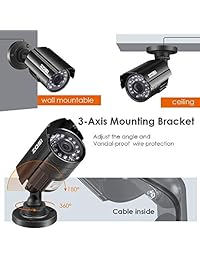 ZOSI 1080P 4 unidades HD-TVI cámaras de seguridad bala para interiores y exteriores impermeables con 24 LED IR de 65 pies visión nocturna para sistema de vigilancia de 2 MP TVI CCTV (reacondicionado certificado)