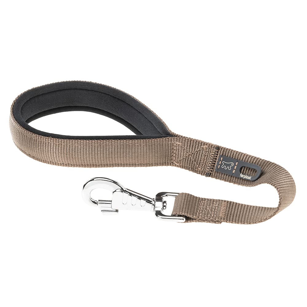 Ferplast DAYTONA GM Extra-Resistant Dog Lead - Soft Padded Handle - Practical Hygienic Bag Holder - Anti-Abrasion - Italian Design - 45 x 2.5 cm, Brown — image 1