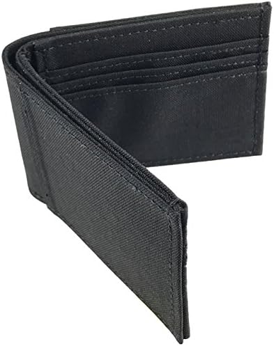 500D Invista Brand Cordura Nylon (Square Edge) Bifold Wallet Designed and Handmade in California by Hold Supply Co. (Black)