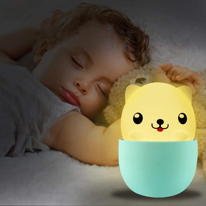 Nachtlicht Kind,LED Nachttischlampe Baby,Pomisty Schlafzimmer Baby Lichte Kinderzimmer Mini Tragbare Wiederaufladbare Nachtti