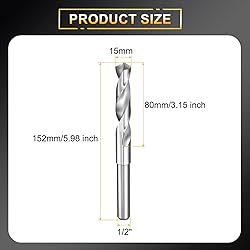 HARFINGTON 15mm Drill Bit 1/2" Reduced Shank Round