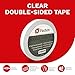 XFasten Clear Double Sided Sticky Tape, Removable, 3/4-Inch x 30-Yards, Single Roll Ideal as an Anti-Scratch Cat Training Tape, Holding Carpets, and Woodworking
