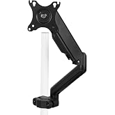 VIVO Black Pole Mounted Monitor Arm, 17-32 in Screens, MOUNT-POLE05O | Universal, Full Motion Articulating Pneumatic Arm, 75mm and 100mm VESA Plate, Fits 1.1-2.4 in Diameter Poles, Holds 17.6 lbs