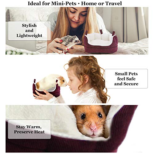 Meric Cuddle Cup for Small Animals, with Removable Cushion, Soft & Comfy Fleece Lined Cotton Bedding, for a Cozy, Comfortable Sleep, Plush Habitat Nest for Gerbils, Baby Guinea Pig & Hamsters