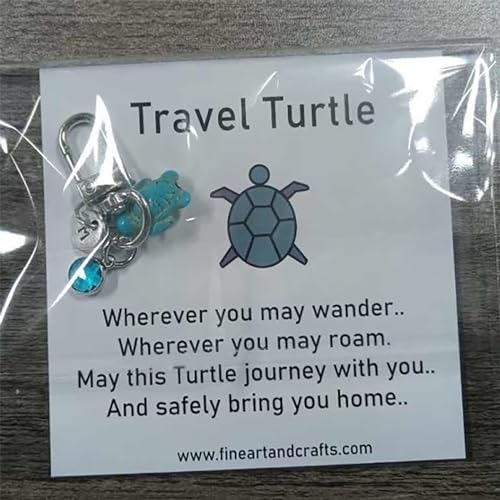 katior Travel Turtle Keychain, Cute Turtle Keyring, Kawaii Anime Keychain for Birthday Christmas Gifts Valentines\'s Day Gifts (E)