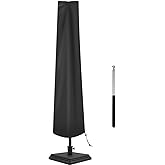 Patio Umbrella Cover Waterproof Umbrella Covers for Outdoor Umbrellas for 7 to 9Ft Umbrellas Protective Garden Market Parasol Umbrellas with Zipper and Rod, Black