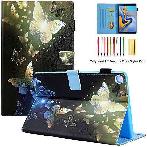 LittleMax Case for Galaxy Tab A 10.1 2019 SM-T510/T515 - Slim Fit Folio Shell Magnetic Closure Cover for Galaxy Tab A 10.1 Inch Model SM-T510 / SM-T515 2019 - Gold Butterfly