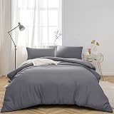 MOONLIGHT20015 King Duvet Cover Set Grey Microfiber Soft 230x220 cm view 3