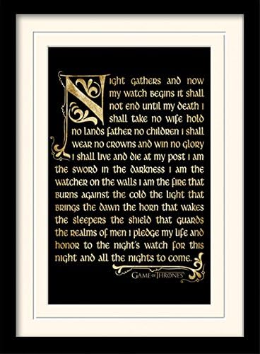 1art1 Juego De Tronos El Juramento De La Guardia De La Noche Poster De Coleccion Enmarcado 40 X 30cm Amazon Es Hogar