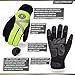 Vgo... 2-Pairs -4℉ or Above 3M Thinsulate C100 Lined High Dexterity Touchscreen Synthetic Leather Winter Warm Work Gloves, Waterproof Insert (Size L,Black, Fluorescent Green, SL8777FW)