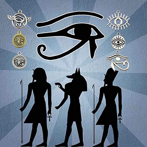 WOCRAFT 100g (42pcs) Wholesale Bulk Lots Eye of Horus Charms for Jewelry Making Mixed Smooth Tibetan Silver Metal Charms Pendants DIY for Jewelry Making Necklace Bracelet and Crafting M365