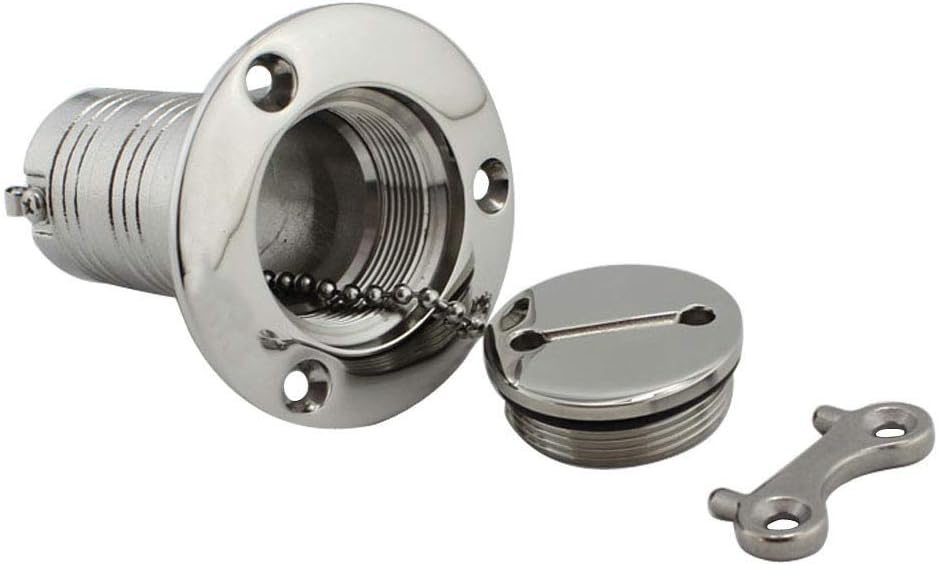 POFET 1-1/2 inch 316 With Key Stainless Steel Marine Grade Stainless Steel Water Deck Filler for Refueling,for Yacht Tank Port,Cabin Tank Deck Generic