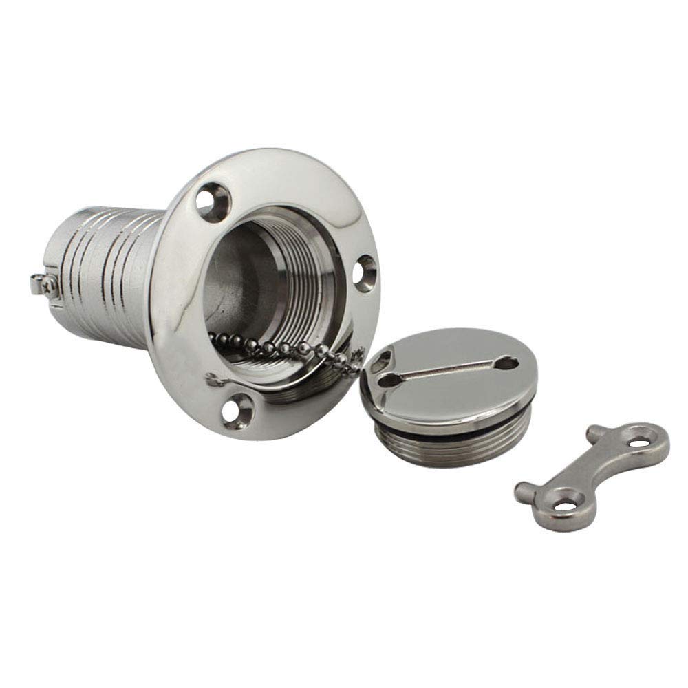 POFET 1-1/2 inch 316 With Key Stainless Steel Marine Grade Stainless Steel Water Deck Filler for Refueling,for Yacht Tank Port,Cabin Tank Deck Generic