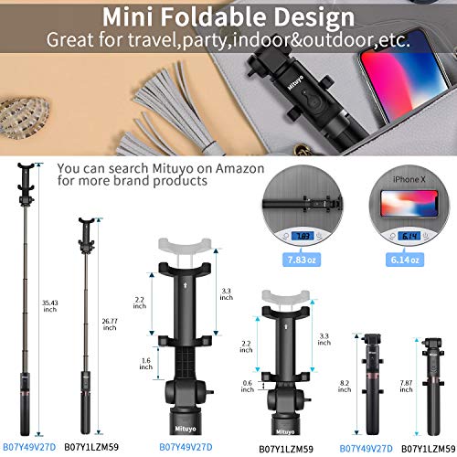 Extended Version-Bluetooth Selfie Stick Tripod Monopod with Wireless Remote Shutter Compatible with iPhone, Samsung, Huawei, Other Smartphones (Extened Version-Black, Standard)
